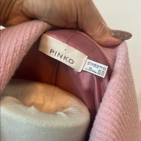 Women's Pink Double-Breasted Coat - Picture 2 of 10